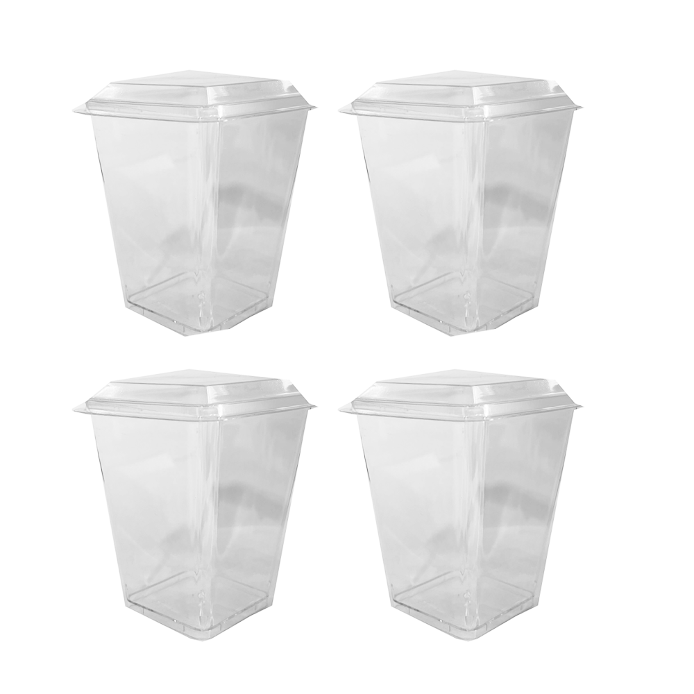 קינוח כוס פופורטה +מכסה 10 יח'- שקוף