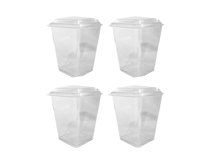 קינוח כוס פופורטה +מכסה 10 יח'- שקוף