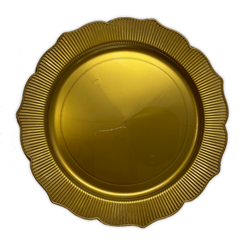 צלחת פלסטיק 10 כלנית 8 יח' - זהב