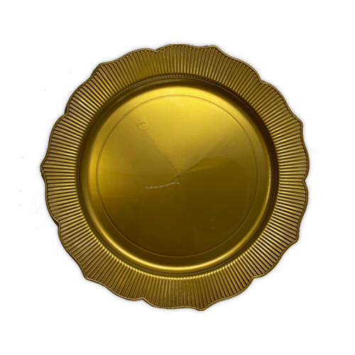 צלחת פלסטיק 9 כלנית 8 יח' - זהב