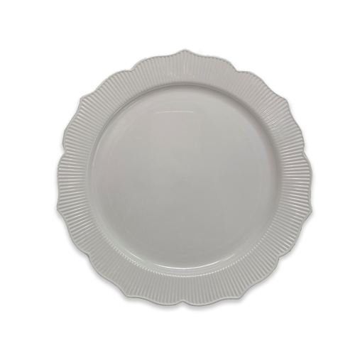 צלחת פלסטיק 9 כלנית 8 יח' - לבן