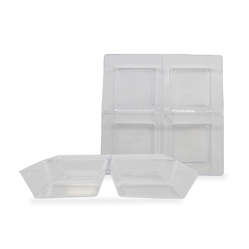 פלטת מיטבלים מרובע 5 יח' - שקוף