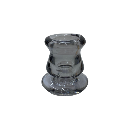 פמוט זכוכית על רגל 5 ס"מ - שחור