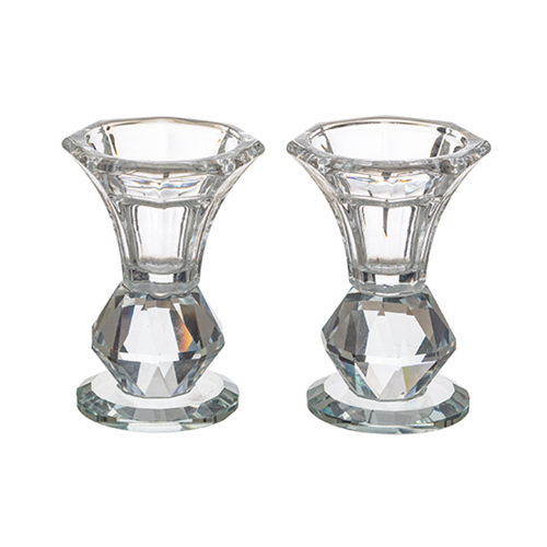 זוג פמוטי קריסטל מהודרים - שקוף