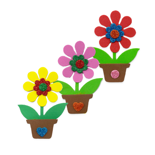 פרח עציץ מסול נצנץ 4 יח' -צבעוני