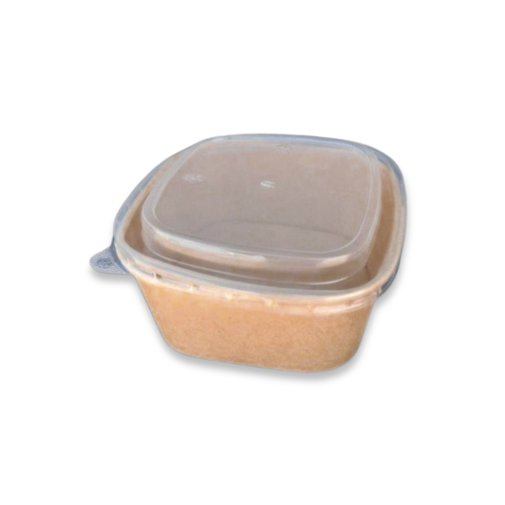 קערת קראפט מרובע + מכסה 650 מ"ל 5 יח'