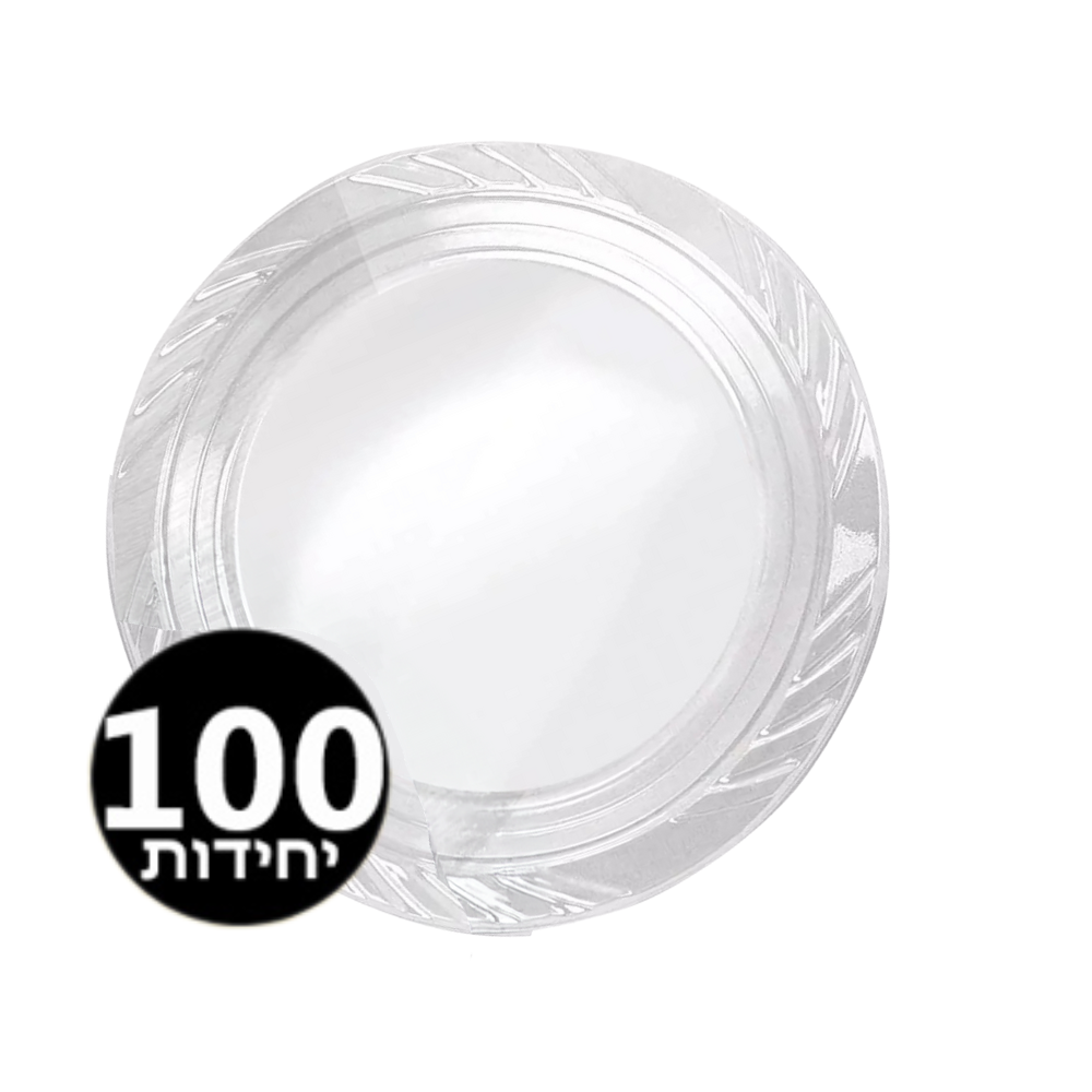 צלחת 9 איכותית 100 יח' - שקוף