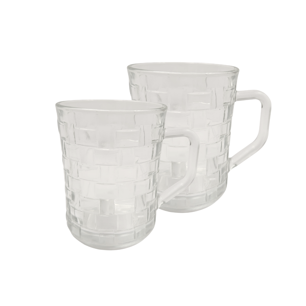 כוס מאג זכוכית שתי וערב 250 מ"ל - שקוף