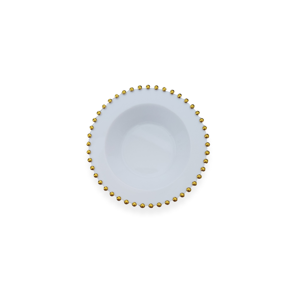 לפתנייה פלסטיק פנינה 10 יח' - לבן זהב