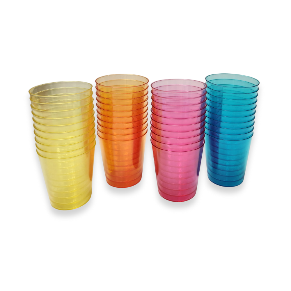 כוסיות צ'ייסר קשיחות 40 יח' - צבעי ניאון