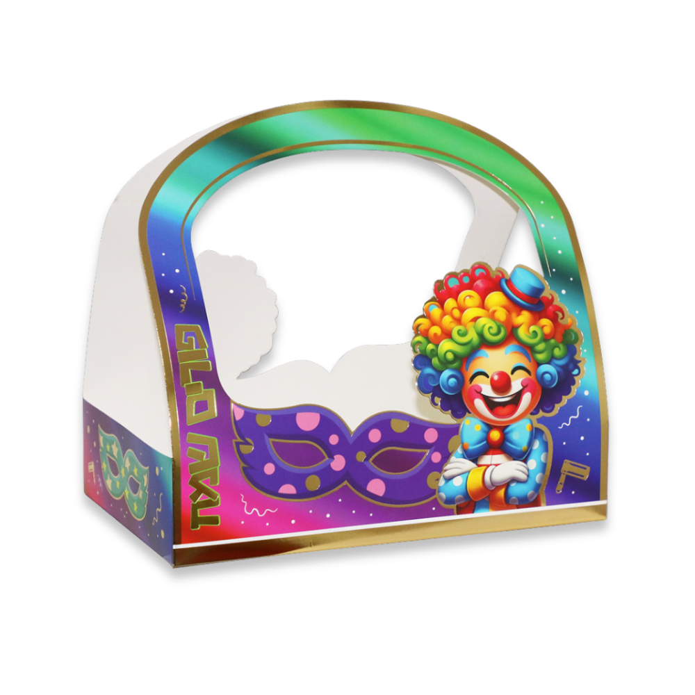 מארז נייר פורים שמח דגם ליצן - צבעוני