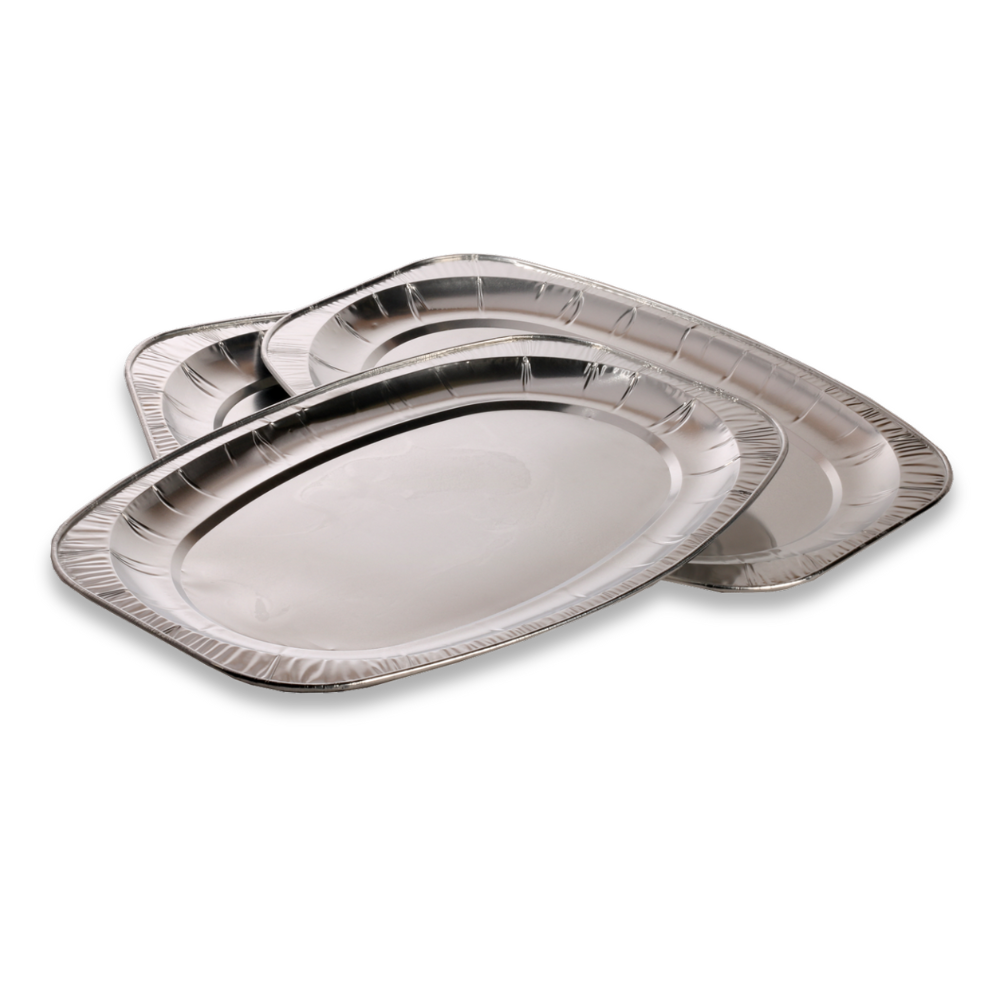 מגש אלומיניום אובלי 2 יח' - בינוני