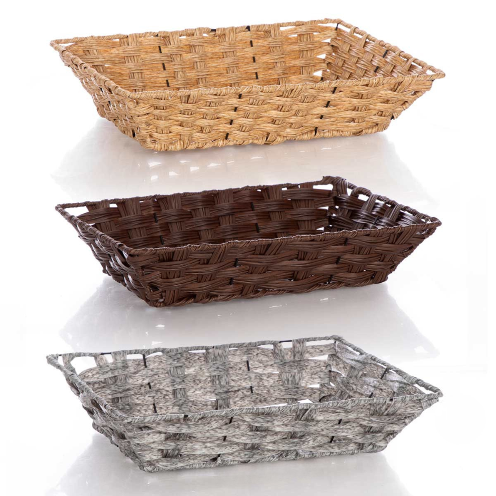 סלסלה קש מלבני גדול - צבע משתנה