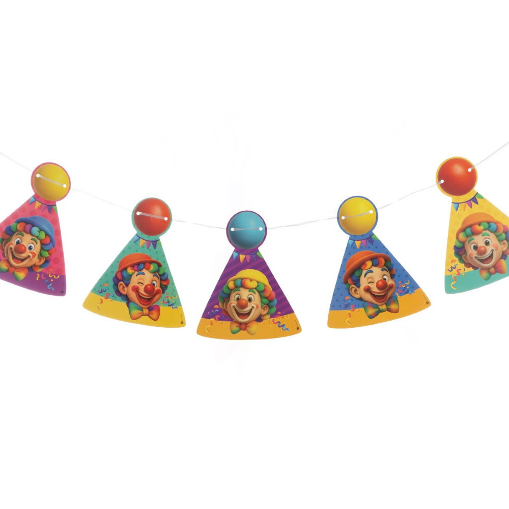 שרשרת פורים ליצנים 3 מ' - צבעוני