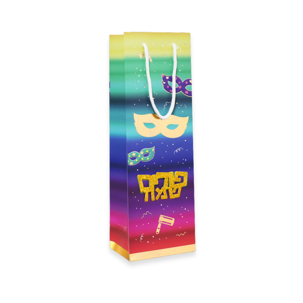 שקית נייר ליין פורים שמח - צבעוני
