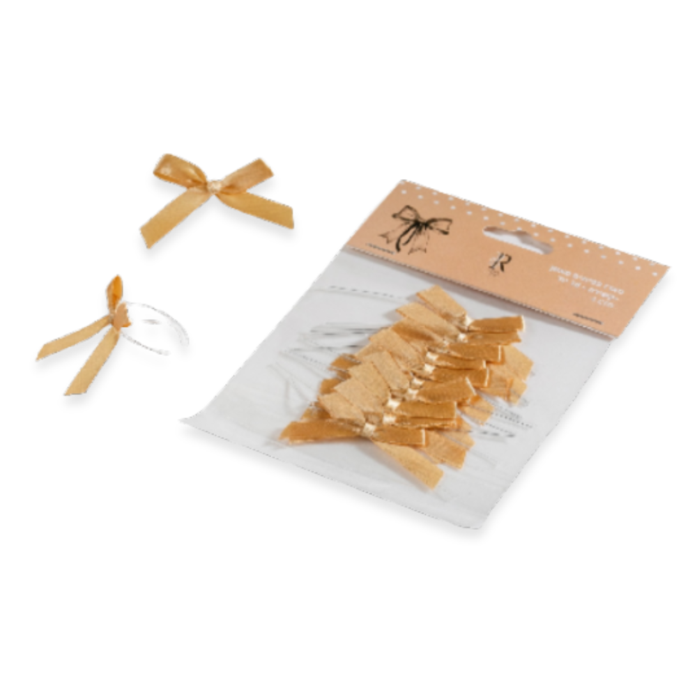 פפיון סאטן + תיל קשירה - זהב