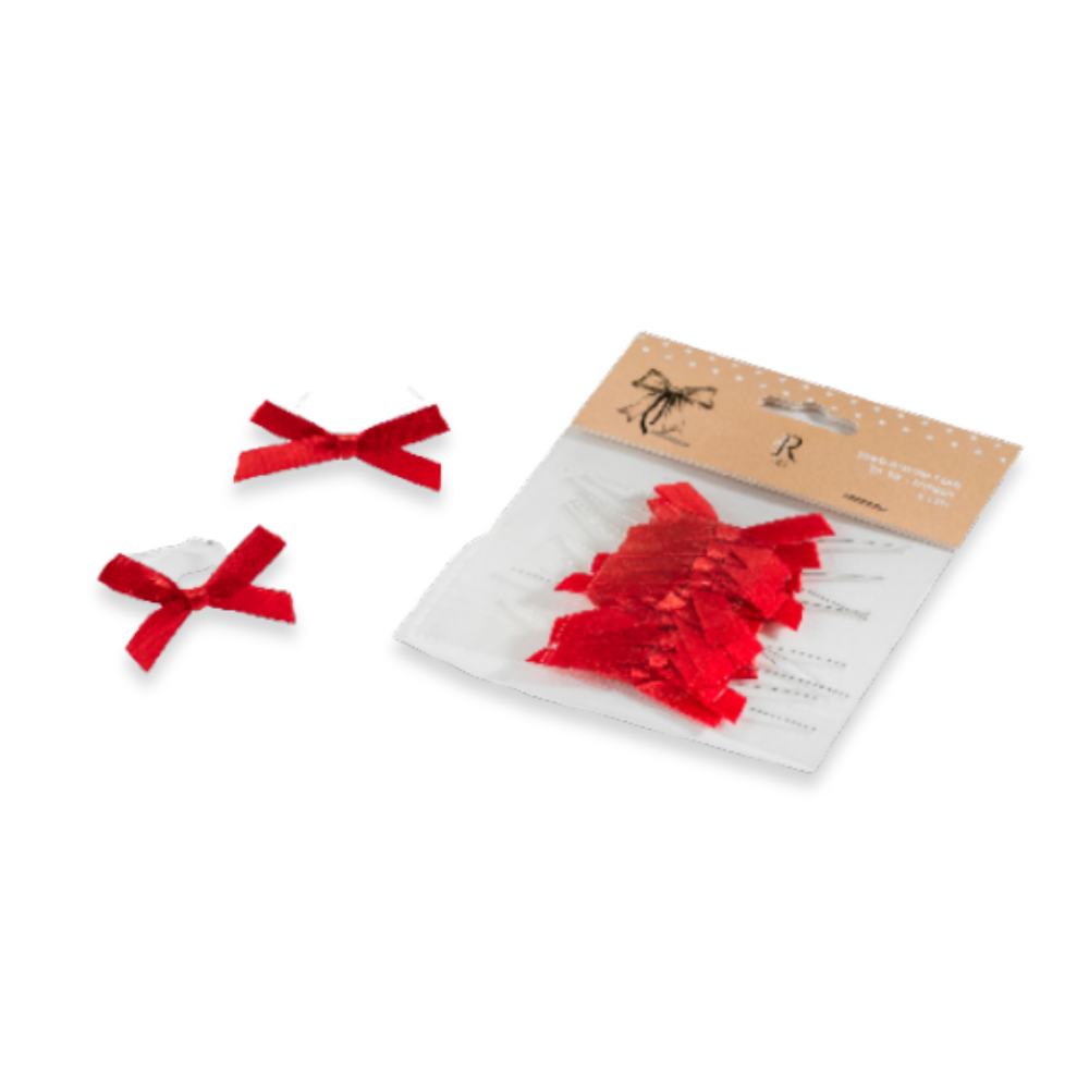 פפיון סאטן + תיל קשירה - אדום