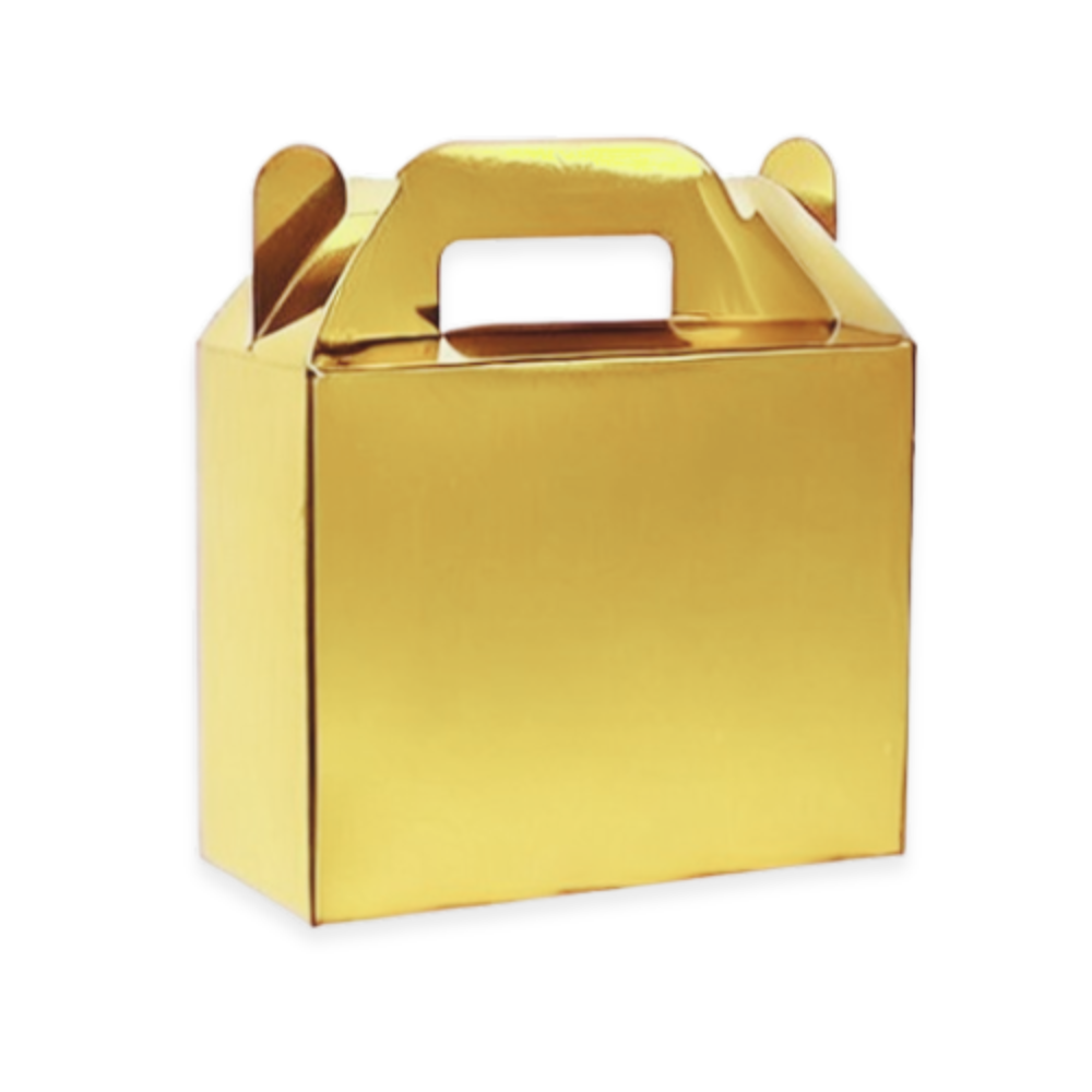קופסת מזוודה למשלוח מנות - זהב מטאלי
