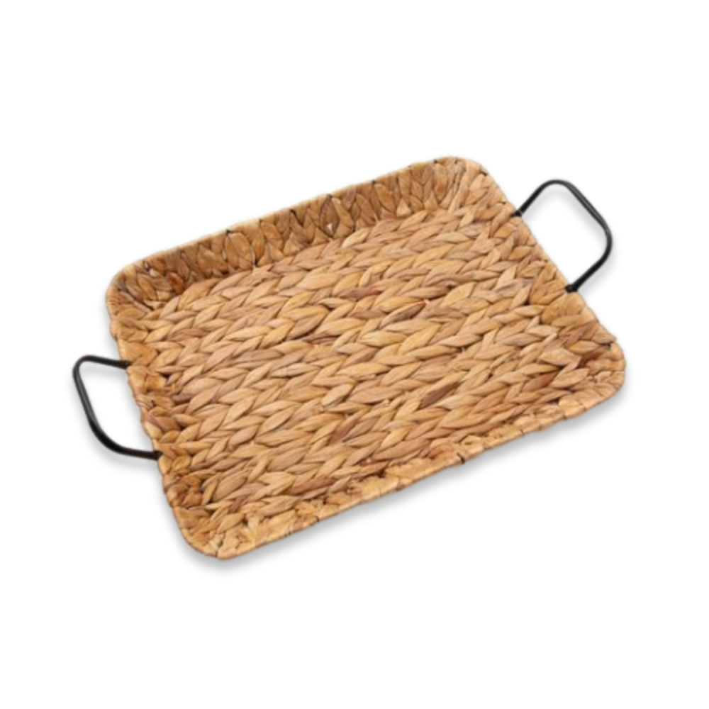 מגש קש טבעי עם ידיות – קטן