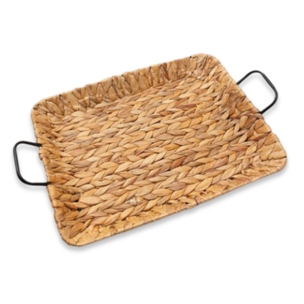 מגש קש טבעי עם ידיות – גדול