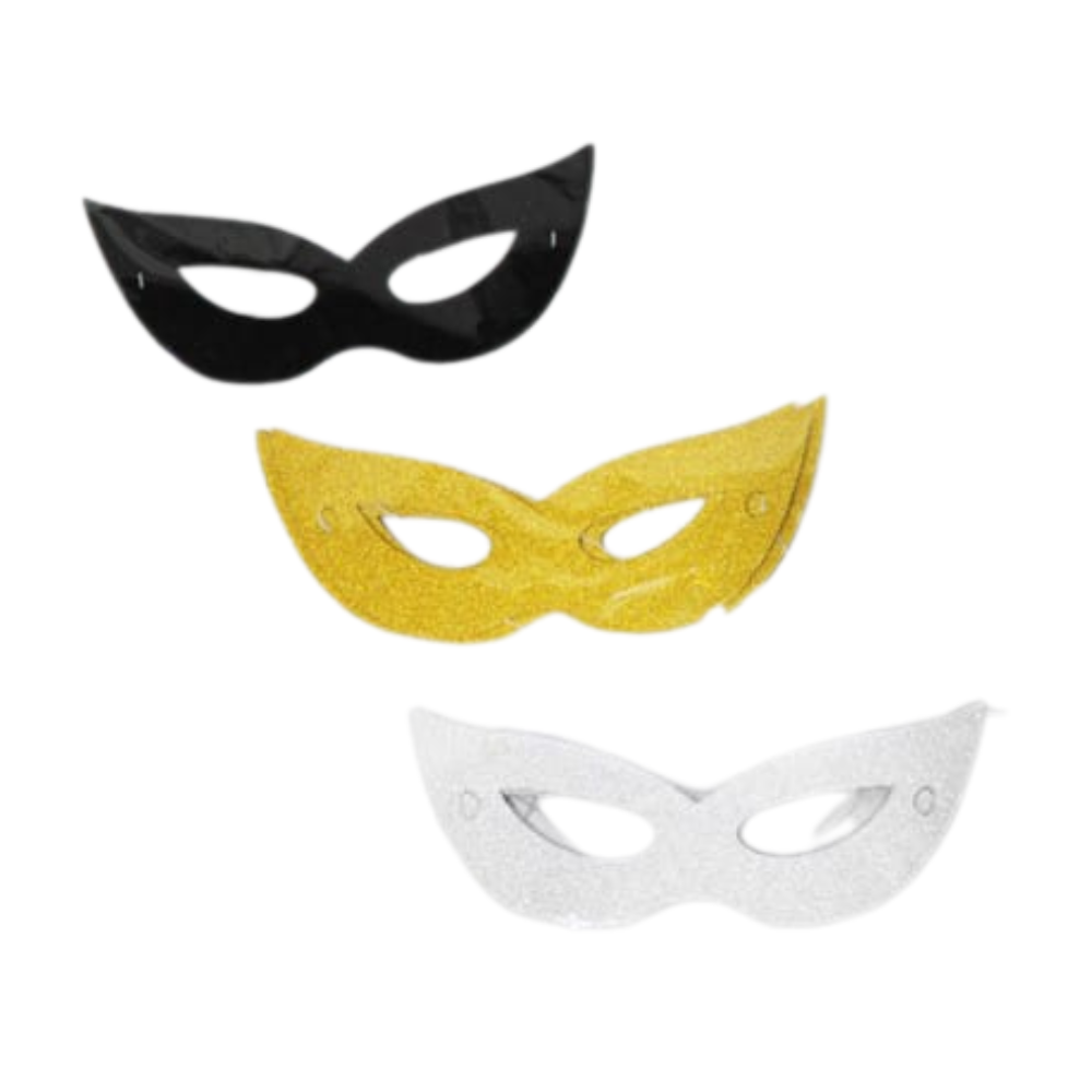 מסכה מטאלית לפורים 6 יח' - צבע משתנה 