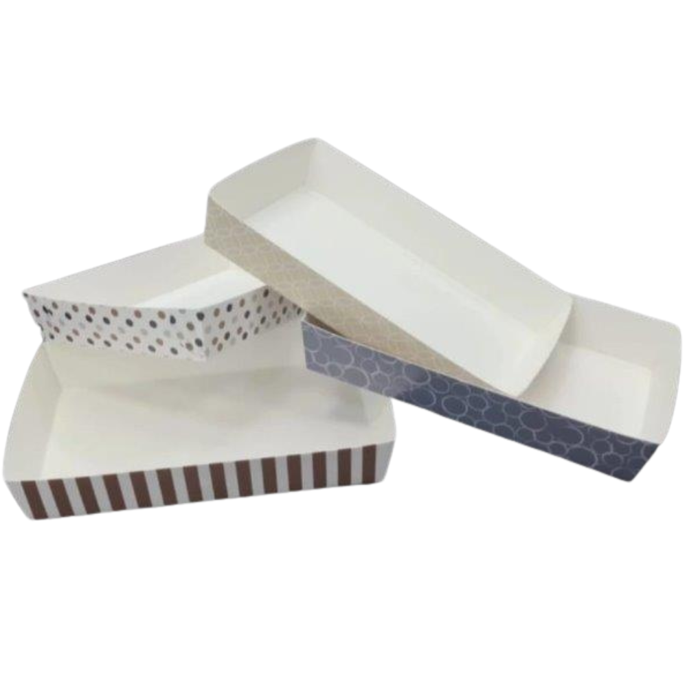 4 יח' תבנית אפייה מנייר מלבנית גדול - דגם משתנה