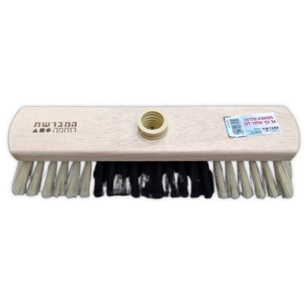 ראש מטאטא פלרמו גב עץ - שחור לבן