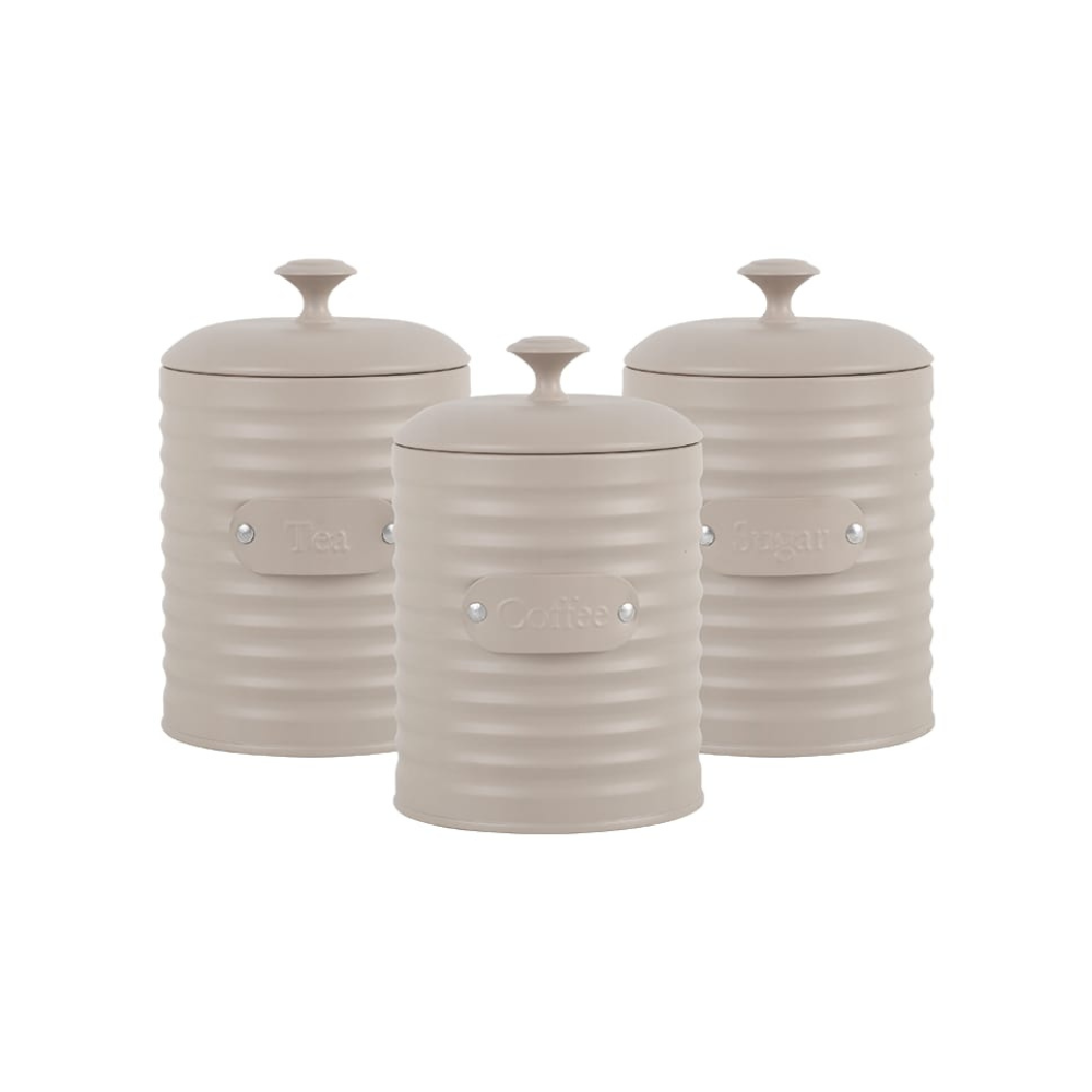 סט קפה/תה/סוכר מעוצב ממתכת – צבע מוקה