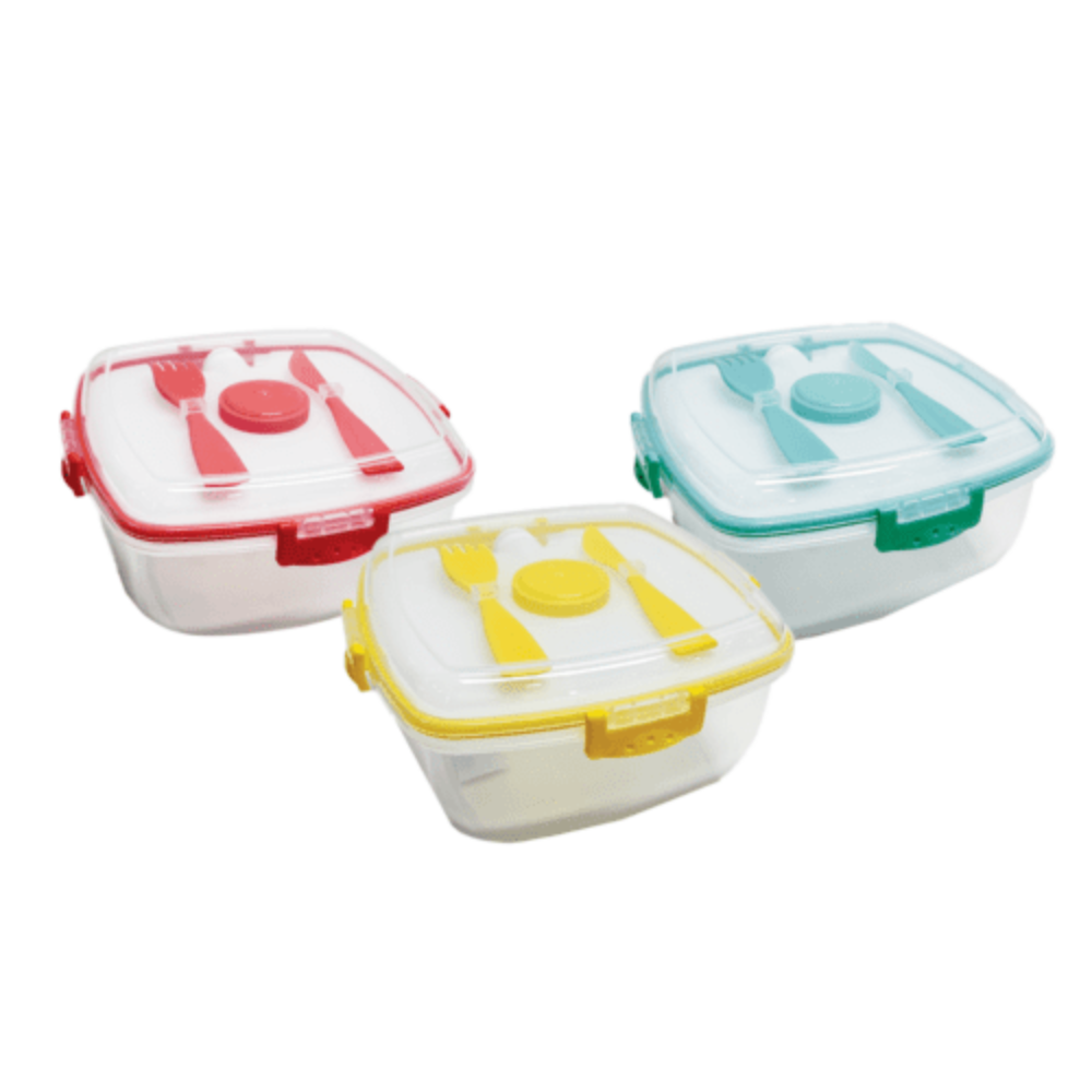 קופסת אוכל מחולקת לסלט - צבע משתנה