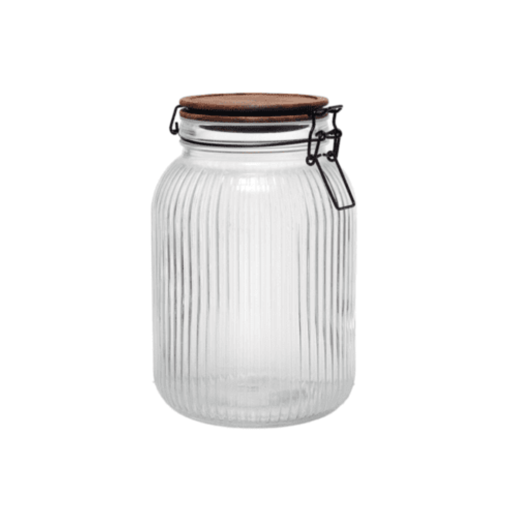 צנצנת זכוכית 520 מ"ל מכסה עץ סגירת ואקום
