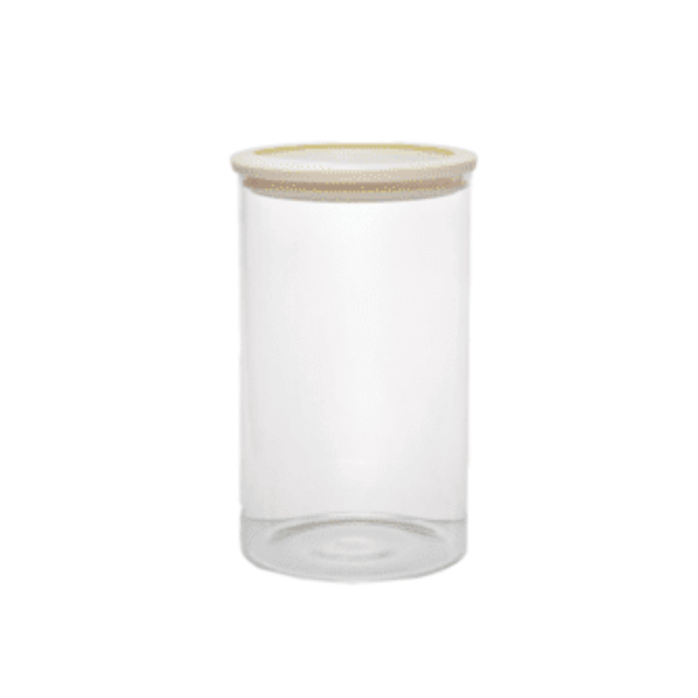 צנצנת זכוכית 1000 מ"ל מכסה זכוכית