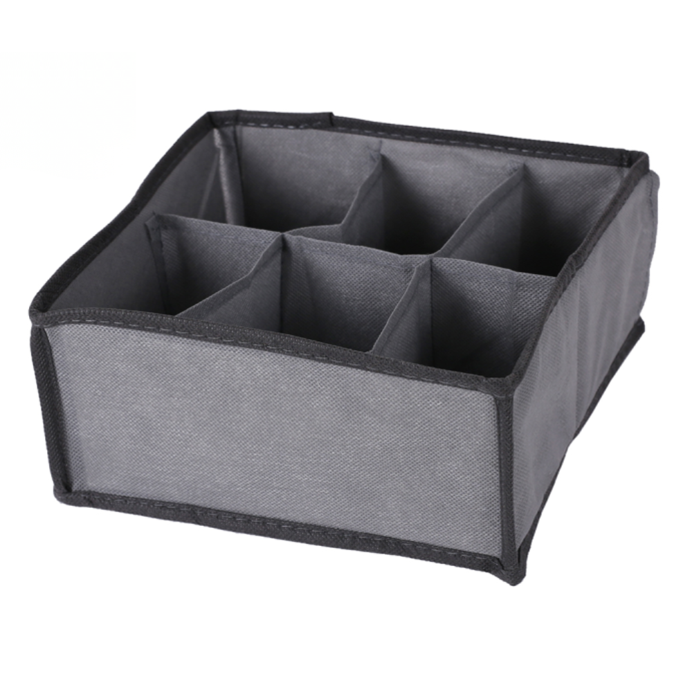 ארגונית 6 תאים מבד לארון 20X20 ס"מ - אפור