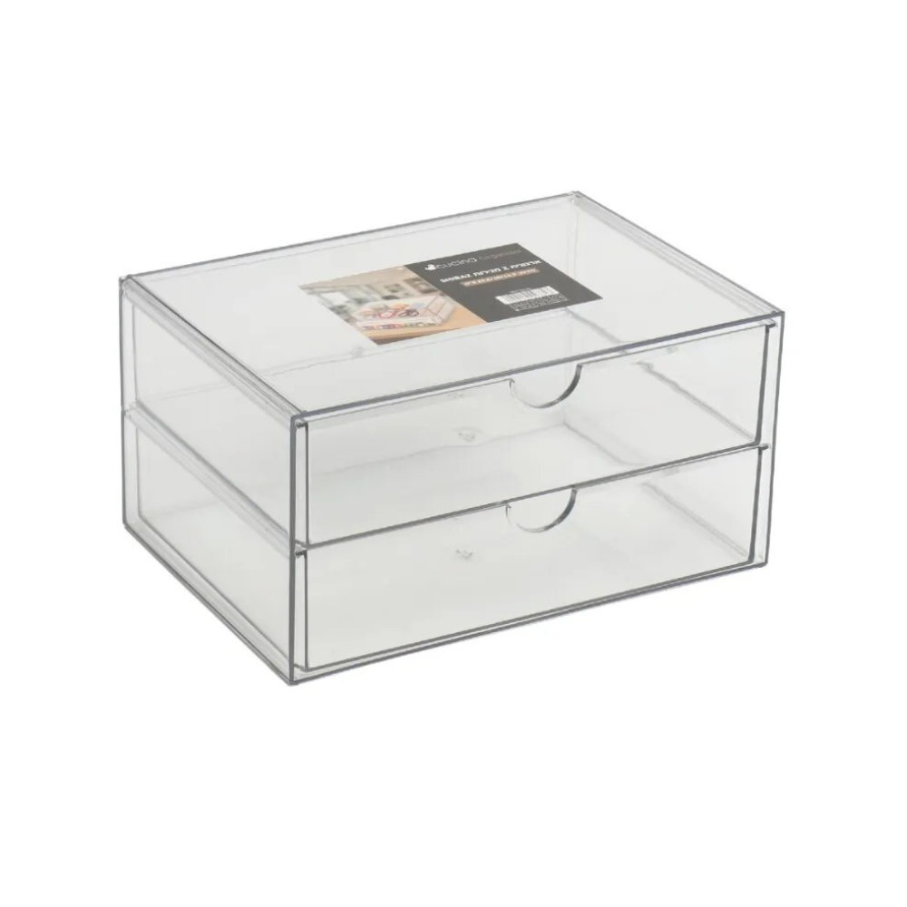 ארגונית אקריליק 2 מגירות 25.6X18 ס"מ