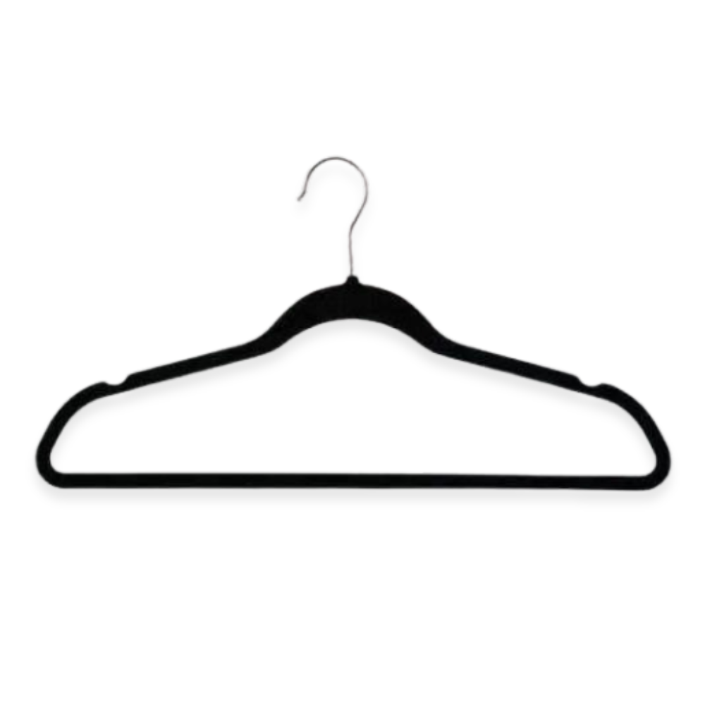 קולב קטיפה 5 יח' - שחור