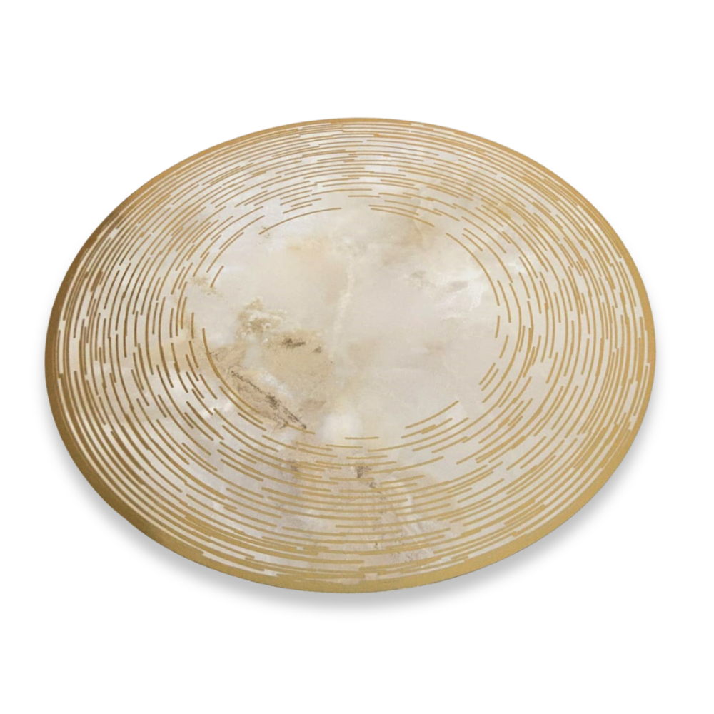 פלייסמנט עגול מוטבע 5 יח' - זהב