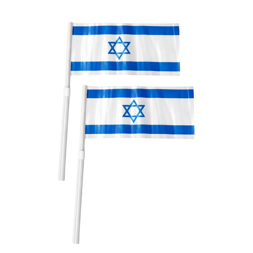 דגלוני ישראל + קש ליום העצמאות 12 יח'