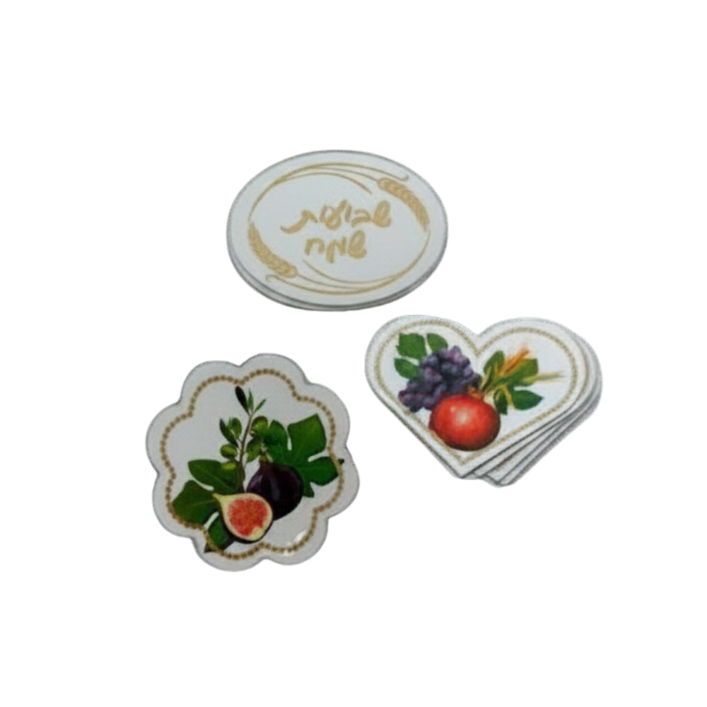 קישוטי שולחן שבועות טנא 12 יח' - זהב 