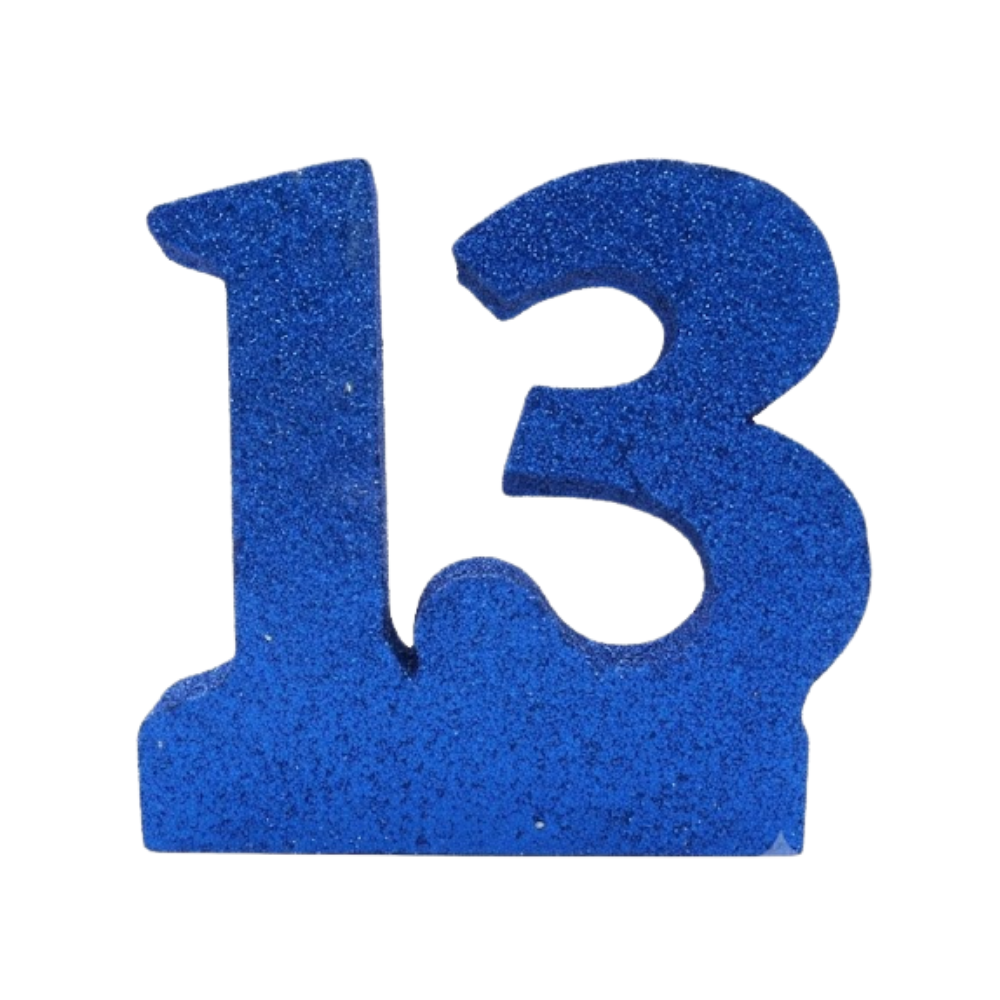 מספר 13 למרכז השולחן בר מצווה - כחול