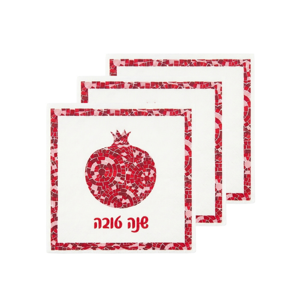 מפיות שנה טובה רימון 20 יח' - אדום