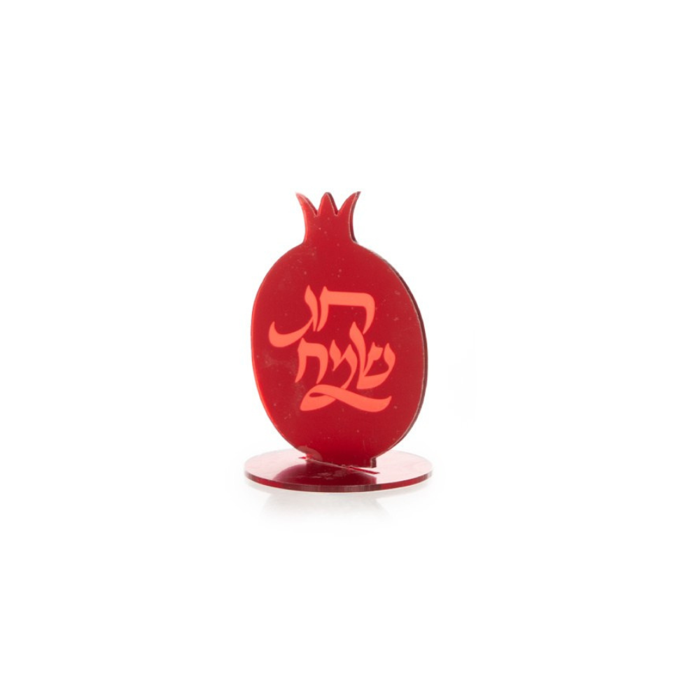 רימון אקרילי לקישוט לשולחן 4 יח' - אדום