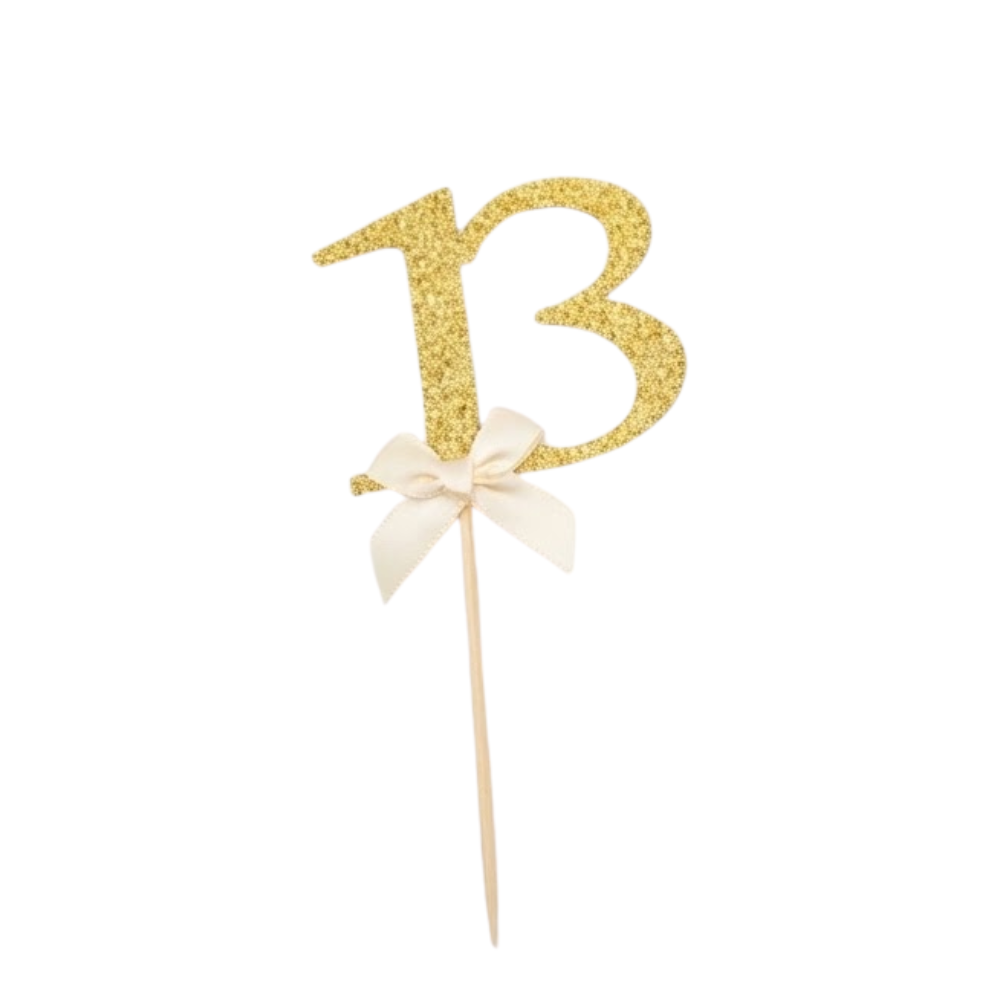 שיפוד בר מצווה 13 גליטר 5 יח' - זהב 