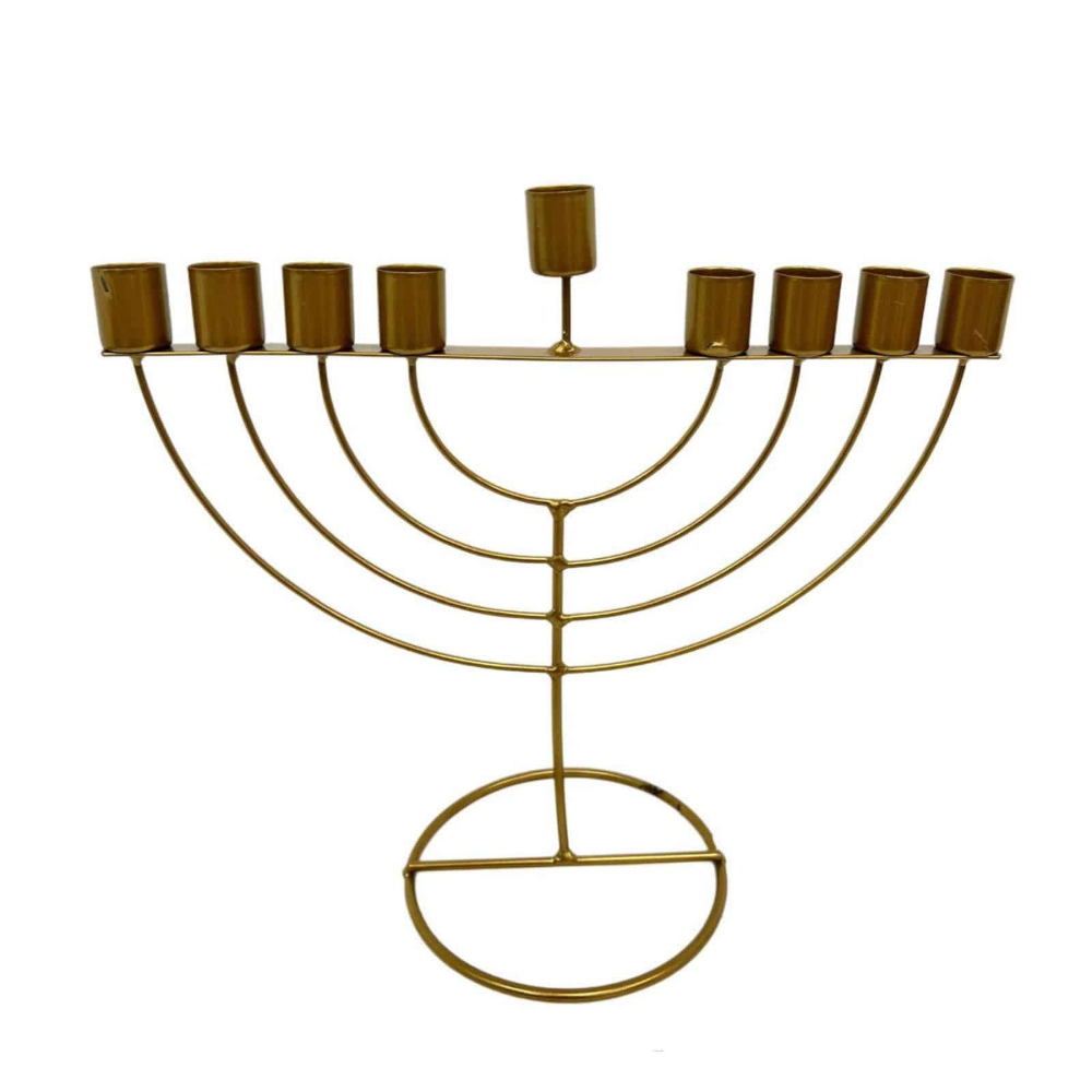 חנוכיה מעוצבת ממתכת - זהב
