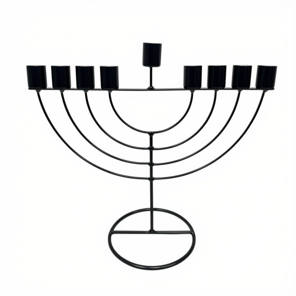 חנוכיה מעוצבת ממתכת - שחור