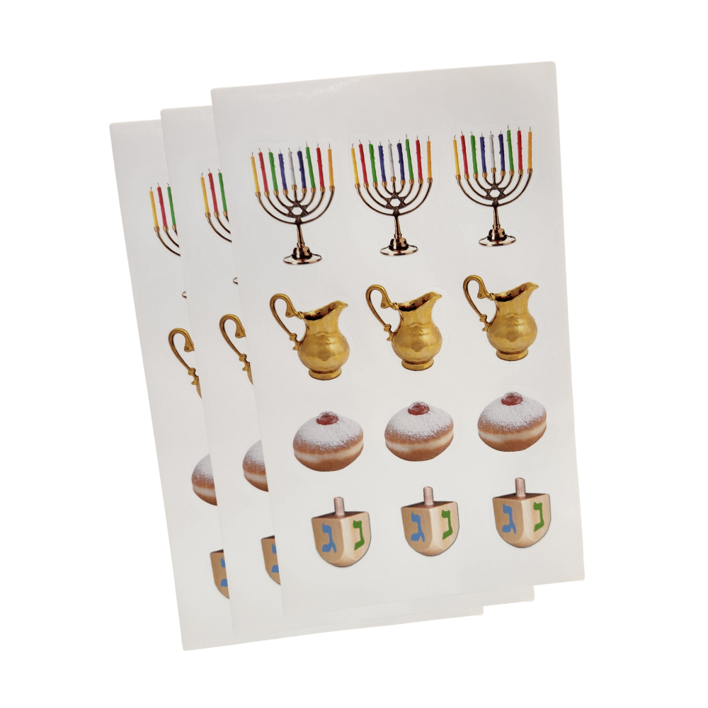 מדבקות לחנוכה 8 דפים