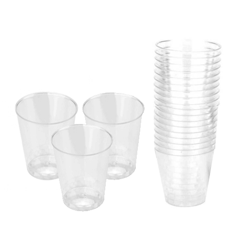 כוסיות צ'ייסר קשיחות 25 יח' - שקוף