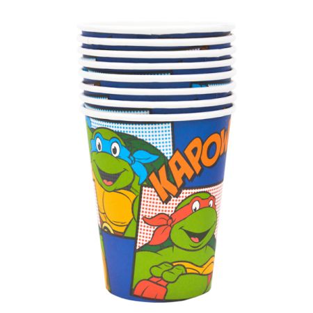 כוסות נייר יום הולדת צבי הנינג'ה 8 יח' - ירוק