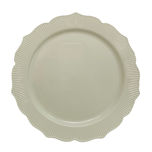 צלחת פלסטיק 10 כלנית 8 יח' - קרם