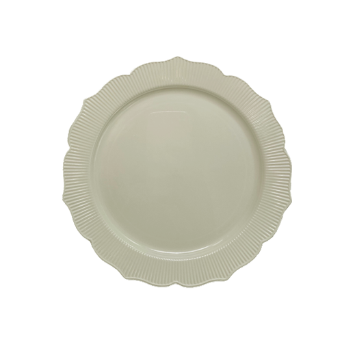 צלחת פלסטיק 9 כלנית 8 יח' - קרם