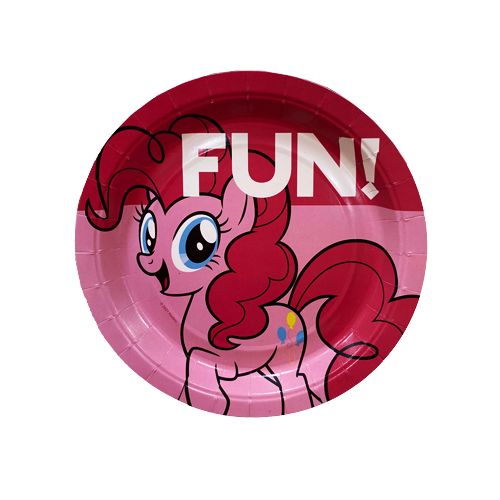 צלחת נייר 7 יום הולדת הפוני הקטן 8 יח' - ורוד