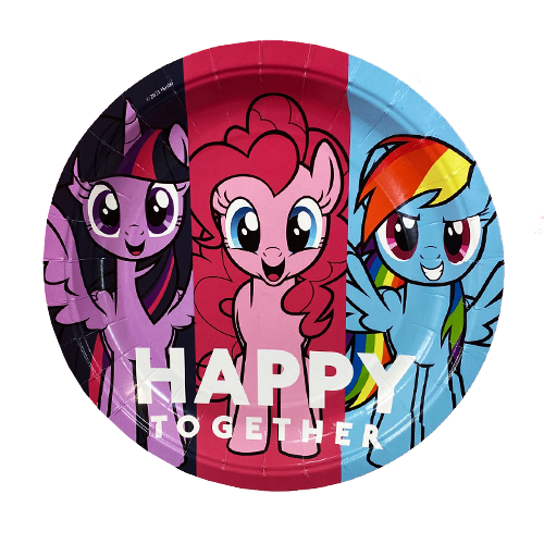 צלחת נייר 9 יום הולדת הפוני הקטן 8 יח' - ורוד